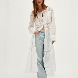 NWT free people keepsake maxi top, clean ivory, size small